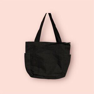 Black Canvas Small Tote Bag